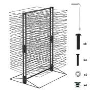 VEVOR 50 Removable Shelves 20 x 17 x 30 inch Stable Base, Carbon Steel Metal Painting Drying Rack for Artwork in Classroom, Art Studios and Schools, Black, 490 x 190 mm