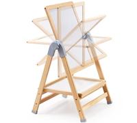 VEVOR Art Easel for Kids, 2-in-1 Wooden Double-Sided Kid's Art Easel with Magnetic Whiteboard & Chalkboard, Adjustable Standing Rotatable Foldable Drawing Board with Painting Accessories for Boy Girl