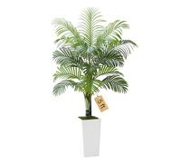 VEVOR Artificial Areca Palm Tree 1524 mm, Fake Palm Tropical Plants with White Tall Planter, Faux Floor Silk Plant in Pot, Large Trees for Home Office Living Room Decor House Warming, Indoor Outdoor