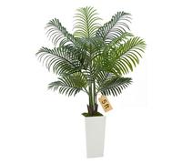 VEVOR Artificial Areca Palm Tree 1524 mm, Fake Palm Tropical Plants with White Tall Planter, Faux Floor Silk Plant in Pot, Large Trees for Home Office