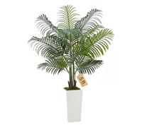 VEVOR Artificial Areca Palm Tree 1524 mm, Fake Palm Tropical Plants with White Tall Planter, Faux Floor Silk Plant in Pot, Large Trees for Home Office Living Room Decor House Warming, Indoor Outdoor