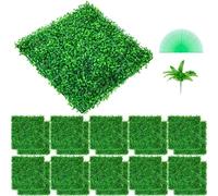 Vevor Artificial Boxwood Panel Uv, 24Pcs 10"x10" Hedge Wall Panels, Green Grass Wall, Privacy Fence Indoor Outdoor