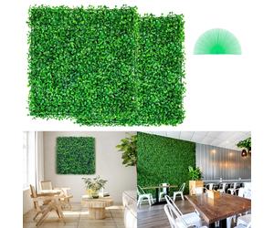 VEVOR Artificial Boxwood Panels 12PCS 10x10 inch Artificial Grass Backdrop Wall Boxwood Hedge Wall Mat Privacy Hedge Screen UV Protected for Outdoor