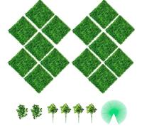 VEVOR Artificial Boxwood Panels 14 PCS 20x20 Boxwood Hedge Wall Panels PE Artificial Grass Backdrop Wall 16 Privacy He