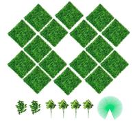 VEVOR Artificial Boxwood Panels 16 PCS 20x20 Green Grass Wall Backdrop Faux Boxwood Hedge Wall Panels 400 Stitches UV Pro