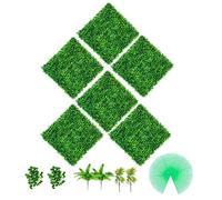 VEVOR Artificial Boxwood Panels, 6 PCS 20"x20" Boxwood Hedge Wall Panels, PE Artificial Grass Backdrop Wall 1.6", Privacy Hedge Screen for Decoration of Outdoor, Indoor, Garden, Fence, and Backyard