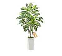 VEVOR Artificial Dracaena Tree 1524 mm, Fake Palm Tropical Plants with White Tall Planter, Faux Floor Silk Plant in Pot, Large Trees for Home Office Living Room Decor House Warming, Indoor Outdoor