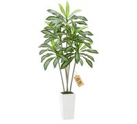 VEVOR Artificial Dracaena Tree 1829 mm, Fake Palm Tropical Plants with White Tall Planter, Faux Floor Silk Plant in Pot, Large Trees for Home Office Living Room Decor House Warming, Indoor Outdoor