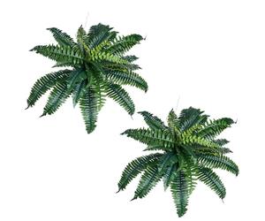 VEVOR Artificial Ferns 2 Pcs, Natural Spread Diameter 31-34 Inch, Large Hanging Artificial Boston Ferns, Fake Plant Wall Decor with 30 Branches, Faux Fern for Home and Office (Flowerpot Unincluded)