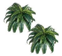VEVOR Artificial Ferns 2 Pcs, Natural Spread Diameter 35-39 Inch, Large Hanging Artificial Boston Ferns, Fake Plant Wall Decor with 35 Branches, Faux