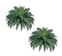 VEVOR Artificial Ferns 2 Pcs, Natural Spread Diameter 43-47 Inch, Large Hanging Artificial Boston Ferns, Fake Plant Wall Decor with 50 Branches, Faux Fern for Home and Office (Flowerpot Unincluded)