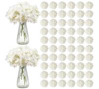 VEVOR Artificial Flowers, 205 pcs Real Looking White Silk Fake Hydrangea Bulk, White Faux Bridal Shower with Stems for DIY Wedding Bouquets, Home Centerpieces Arrangements, Party Tables Decorations