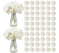 VEVOR Artificial Flowers, 205 pcs Real Looking White Silk Fake Hydrangea Bulk, White Faux Bridal Shower with Stems for DIY Wedding Bouquets, Home Cent