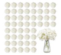 VEVOR Artificial Flowers, 65 pcs Real Looking White Silk Fake Hydrangea Bulk, White Faux Bridal Shower with Stems for DIY Wedding Bouquets, Home Centerpieces Arrangements, Party Tables Decorations