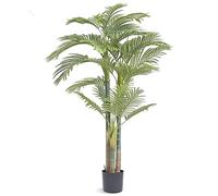 VEVOR Artificial Gold Cane Palm Tree, 2m Tall Faux Plant, PE Material & Anti-Tip Tilt Protection Low-Maintenance Plant, Lifelike Green Fake Tree for Home Office Warehouse Decor Indoor Outdoor