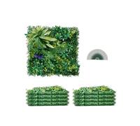 VEVOR Artificial Grass Wall Panels 8 PCS 20 x 20 inch 3D Greenery for Decor