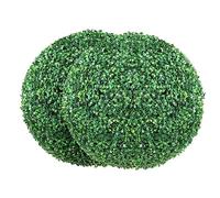 VEVOR Artificial Topiaries Boxwood Trees, 20” Tall (2 Pieces), Ball-Shape Faux Topiaries Plant, All-year Green Feaux Plant Decorative Balls for Backyard, Balcony,Garden, Wedding and Home Décor