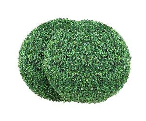VEVOR Artificial Topiaries Boxwood Trees, 20” Tall (2 Pieces), Ball-Shape Faux Topiaries Plant, All-year Green Feaux Plant Decorative Balls for Backyard, Balcony,Garden, Wedding and Home Décor