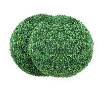 VEVOR Artificial Topiaries Boxwood Trees, 20” Tall (2 Pieces), Ball-Shape Faux Topiaries Plant, All-year Green Feaux Plant Decorative Balls for Backyard, Balcony,Garden, Wedding and Home Décor