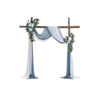 VEVOR Artificial Wedding Arch Flowers Kit, Blue Wedding Arch Flowers with Drapes Kit (Pack of 4) - 2 Pcs Floral Arrangement, 2 Pcs Sheer Drapes, for Ceremony Bouquets Reception Backdrop Decoration