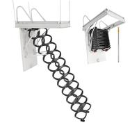 VEVOR Attic Ladder, 660LBS/299.4KG Capacity, Fits 8.5 to 9.4 ft Ceiling Height and 39.4 x 27.5 inch Opening Size, Alloy Steel Pull-Down Retractable Ceiling Stair with Pulling Rod for Attic Loft Roof
