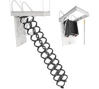 VEVOR Attic Ladder, 660LBS/299.4KG Capacity, Fits 9.5 to 10.2 ft Ceiling Height and 39.4 x 27.5 inch Opening Size, Alloy Steel Pull-Down Retractable Ceiling Stair with Pulling Rod for Attic Loft Roof