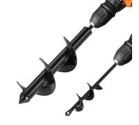 VEVOR Auger Drill Bit for Planting Set of 2, Ø3.15 x 11.81 in & Ø1.57 x 8.67 in, Spiral Drill Bit for 3/8'' Hex Drive Drills, Heavy Duty Bulb Planter Tool, Hole Drilling Attachments for Digger