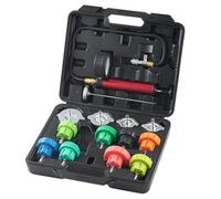 VEVOR Automotive Cooling System Radiator Pressure Tester Kit, 14 pcs Radiator Pressure Tester Kit with Manual Pump and Color-Coded Steel Test Cap Adapters, for Cars Motorcycles Trucks Cooling System