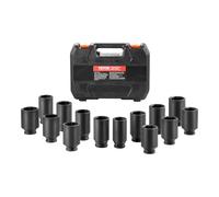 VEVOR Axle Nut Impact Socket Set 1/2" Drive Deep 6+12-Point 14PCS Metric Socket