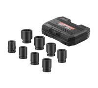 VEVOR Axle Nut Impact Socket Set, 3/4" Drive 6-Point 8-Piece Metric Spindle Nut Socket Set, CR-MO Heat Treated Large Socket Set with Storage Case, for Auto Repair, Removing or Installing Axle Nuts