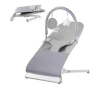 VEVOR Baby Bouncer, Folding Bouncer Seat for Babies 0-9 Months, Newborn Bouncer Chair with 2 Reclining Angles & Rotatable Toy Bar, Portable Infant Rocker with Travel Bag for Indoor Outdoor, Light Gray