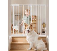 VEVOR Baby Gate, 26-40 Inches Adjustable Width, 36 Inches High Dog Gate, Easy Step Walk Thru, for Child Pet Security, Pressure Mount Kit, Wall Cups, One-Hand Open, for Stairs and Doorways, White