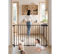 VEVOR Baby Gate, 29.5-43 Inches Adjustable Width, 28 Inches High Dog Gate, No Threshold Bar, Easy Step Walk Thru, for Child Pet Security, with Screws,