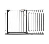 VEVOR Baby Gate, 29.5"-48.4" Extra Wide, 30" High, Dog Gate for Stairs Doorways and House, Easy Step Walk Thru Auto Close Child Gate Pet Security Gate with Pressure Mount Kit and Wall Mount Kit, Black