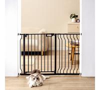 VEVOR Baby Gate, 29.5"-48.4" Extra Wide, 30" High, Dog Gate for Stairs Doorways and House, Easy Step Walk Thru Auto Close Child Gate Pet Security Gate with Pressure Mount Kit and Wall Mount Kit, Black