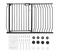 Vevor Baby Gate W 75-118Cm(29.5-46.4In) H 76Cm(30In) Dog Stairs Auto Close Pressure Wall Mount Black