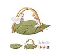 VEVOR Baby Play Gym Mat, Baby Activity Mat with 6 Sensory Toys, Oversize Leaf-Shaped Tummy Time Mat for Motor Skills & Early Cognitive Development, Ideal for for 0-18 Months Newborn Infant