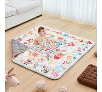 VEVOR Baby Play Mat, 50"x50" Baby Crawling Mat, Non-Slip One-Piece Thickened Soft Baby Playmat, Foldable Rollable Floor Mat, Waterproof Activity Playmats for Babies,Toddlers, Infants, Machine Washable