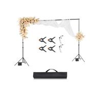 VEVOR Backdrop Stand, 10 x 10 ft Adjustable Photo Backdrop Stand Kit, Portable Background with 4 Crossbars, Heavy Duty Projector Screen , for Wedding, Photo Video Studio & Party