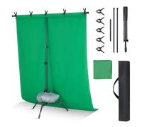 VEVOR Backdrop Stand, 5 x 6.5 ft Adjustable Photo Backdrop Stand Kit, Portable Background Backdrop Stand with 3 Crossbars, Heavy Duty Projector Screen Stand, for Wedding, Photo Video Studio & Party