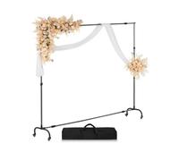 VEVOR Backdrop Stand, 7 x 10 ft Adjustable Photo Backdrop Stand Kit, Portable Background Backdrop Stand with Casters, Heavy Duty Movable Projector Screen Stand, for Wedding, Photo Studio and Party
