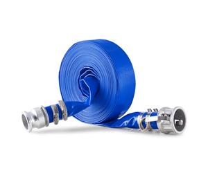 VEVOR Backwash Hose, 1.5 in x 50 ft, Blue PVC Hose, with Clamps, Camlock, Aluminum Fittings, Fit Various Pumps, for Sewage Treatment, Water Transportation and More Agricultural Purposes
