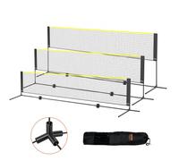 VEVOR Badminton Net, Height Adjustable Volleyball Net, 14ft Wide Foldable Pickleball Net, Portable Easy Setup Tennis Net Set with Poles, Stand and Car