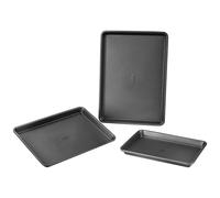 VEVOR Baking Pans Set, 3-Piece, Nonstick Carbon Steel Cookware Sheets & Trays,