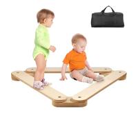 VEVOR Balance Beam Stepping Stones, 3 PCS Wooden Toddler Balance Boards, Montessori Toy for Kids 2-6, Build Coordination and Gross Motor Skills, Gymnastics Course Indoor & Outdoor for Girls Boys Gift