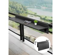 VEVOR Balcony Hanging Table 31.5 x 12 inch Folding Balcony Railing Table Outdoor Bar Table 50 lbs Loading Fit Railing from 1"""" to 4.3"""" Serving