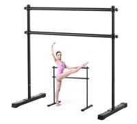 VEVOR Ballet Barre, Double Barre Bar for Home, Freestanding Portable Ballet Stretching Dance Bars, Height Adjustable Anti-Wobble Fitness Gym Studio Equipment, for Pilates Balance Workout