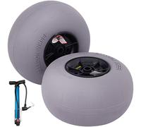 VEVOR Beach Balloon Wheels, 13" Replacement Sand Tires, TPU Cart Tires for Kayak Dolly, Canoe Cart and Buggy w/Free Air Pump, 2-Pack