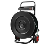 VEVOR Banding Strapping Cart, for PET/PP/Fiber/Steel Strapping Coils with 8" or 16" Core Size, Heavy Duty Strapping Dispenser, Equipped with Anti-Retreat Pulleys, Upgrade Brake System, Spacious Tray