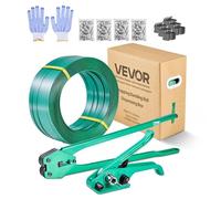 VEVOR Banding Strapping Kit, Heavy Duty Banding Sealer Tool 457m PET Band | 450 Metal Seals, 150 Corner Protectors & Gloves, Plastic Pallet Packaging Strapping Kit for Warehouse/Shipping/Moving